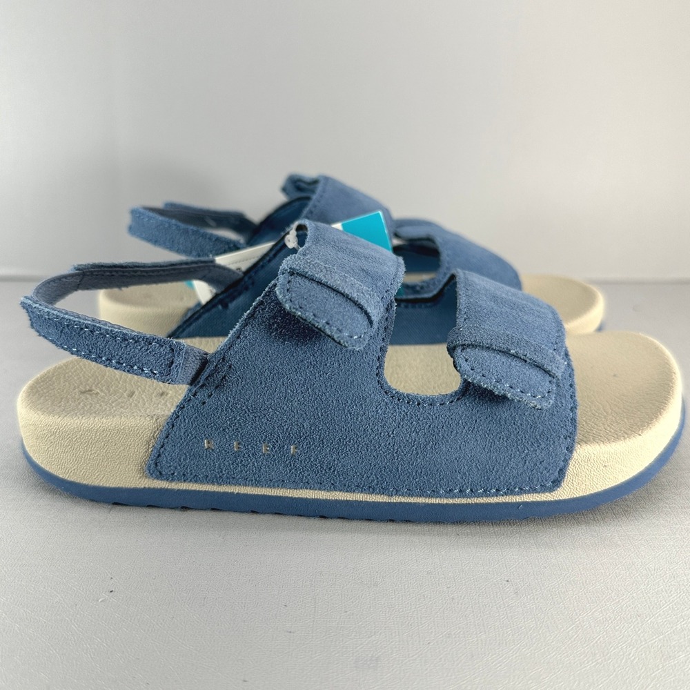 Reef Little Ojai Sandals Kids 12 Dusk Blue Suede Feel Strap NEW CJ6647
